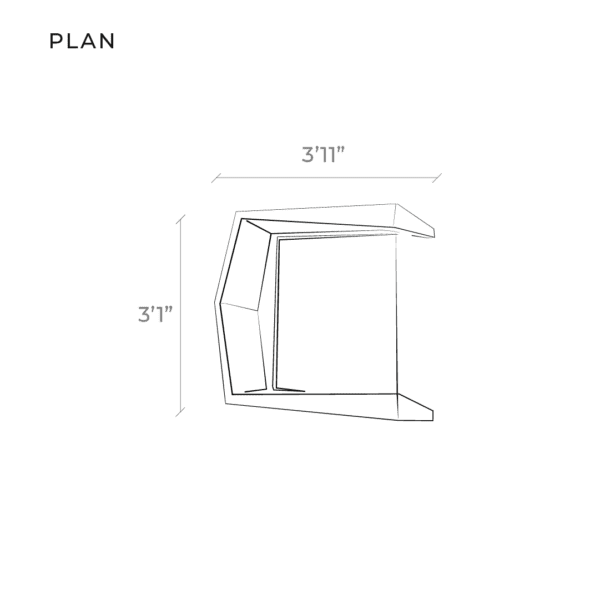 EDGE chair, plan view, diagram 1