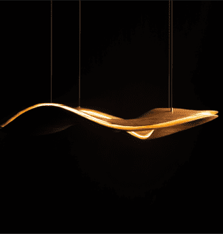 LOOP chandelier, side elevation photograph