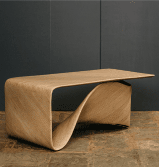 LOOP twisted table, isometric photograph