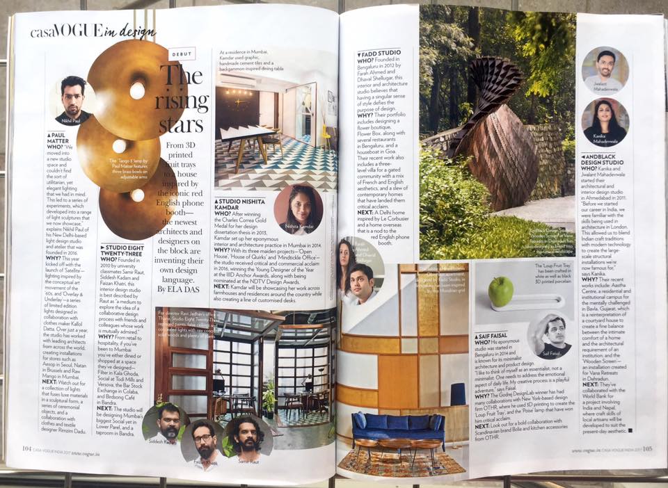 Rising architects by Casa Vogue, 2017, page 1
