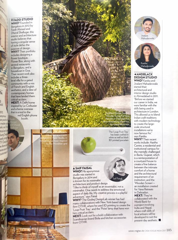 Zoomed In image of Rising architects by Casa Vogue, 2017, page 1