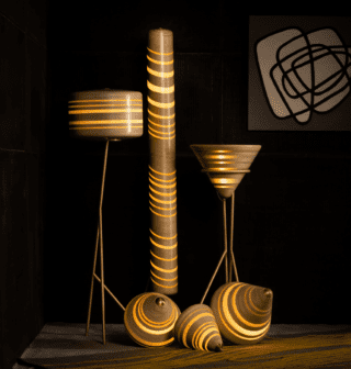 Ray series cluster - a collection of modern lighting elements made in wood & acrylic
